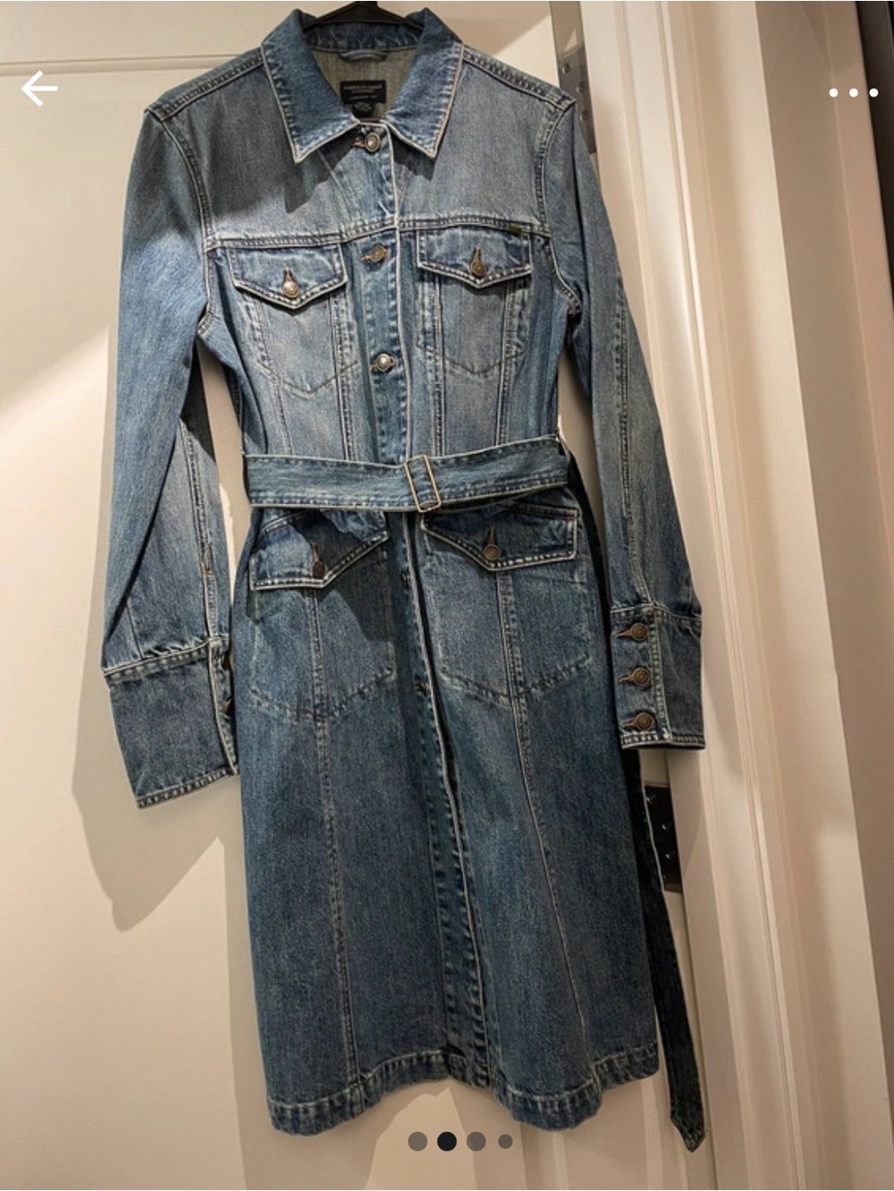 American Eagle Outfitters Denim Shirt Dress with Belt - Blue
